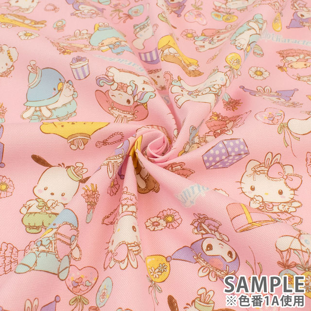 生地 サンリオキャラクターズ うさ耳柄/オックス(G8978) 1A.ピンク 09Ae99_