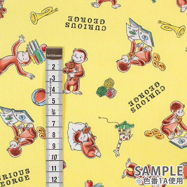 生地 おさるのジョージ ブック柄/オックス(G-4216) 1B.ピンク 09Ae99_