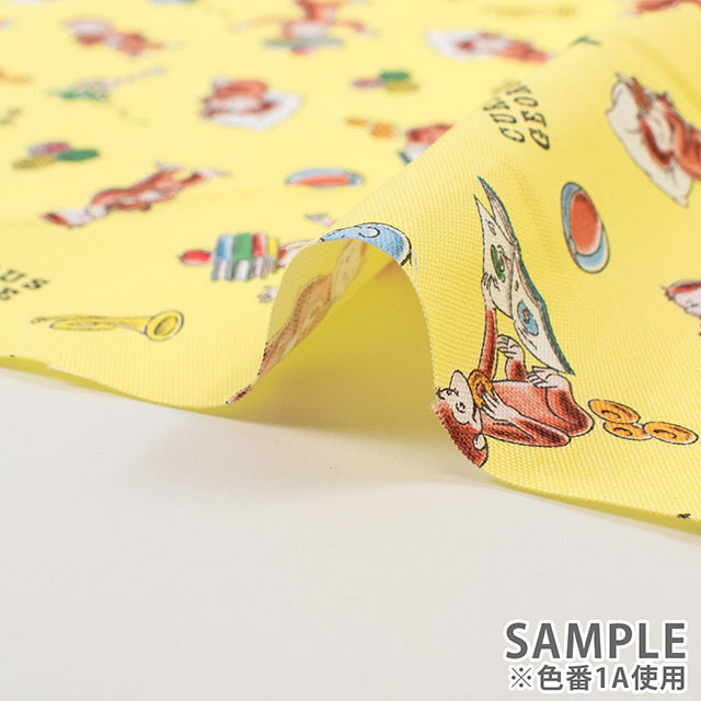 生地 おさるのジョージ ブック柄/オックス(G-4216) 1B.ピンク 09Ae99_