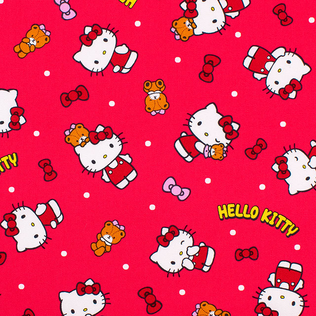 生地 ハローキティ ベーシック総柄/オックス(G-8982) 1A.レッド 09Ae99_