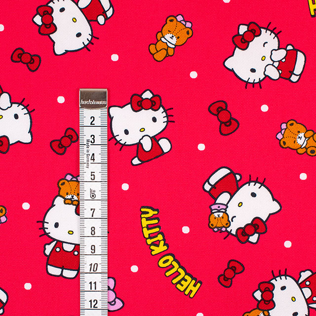 生地 ハローキティ ベーシック総柄/オックス(G-8982) 1A.レッド 09Ae99_