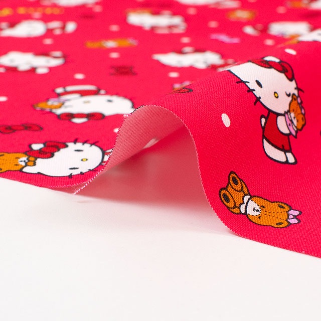 生地 ハローキティ ベーシック総柄/オックス(G-8982) 1A.レッド 09Ae99_