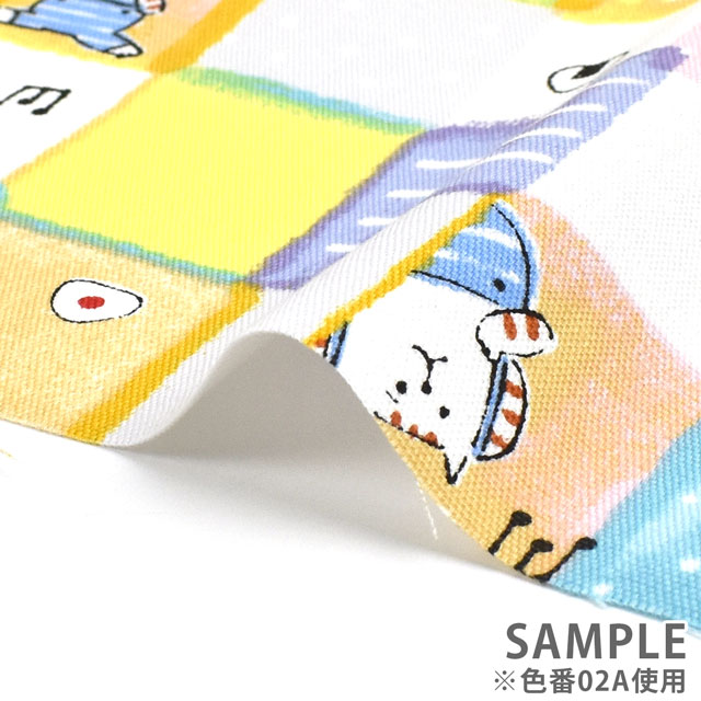 生地 ごろごろにゃんすけ カラフルチェック/オックス(GNFO-02) A.パステル 99Zz99j