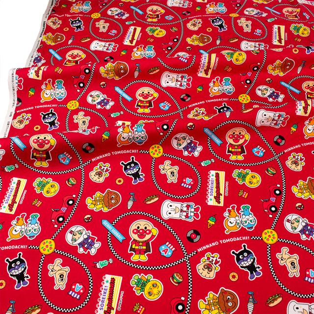 生地 それいけ!アンパンマン/オックス(A2100) 41B.アカ 09Ae99_