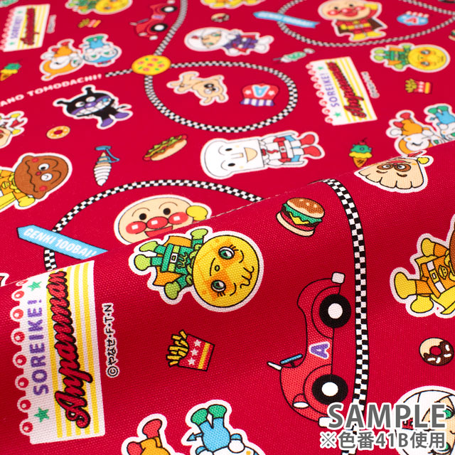 生地 それいけ!アンパンマン/オックス(A2100) 41B.アカ 09Ae99_