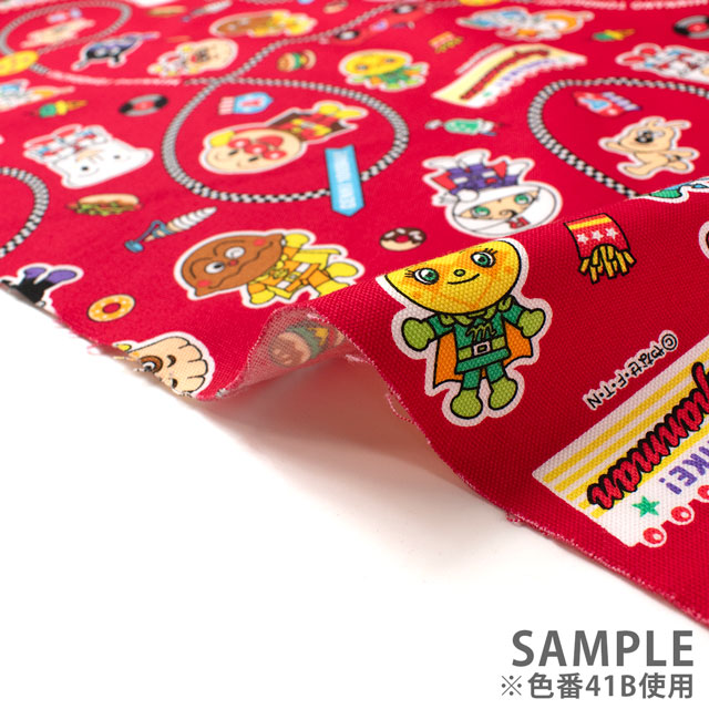 生地 それいけ!アンパンマン/オックス(A2100) 41B.アカ 09Ae99_