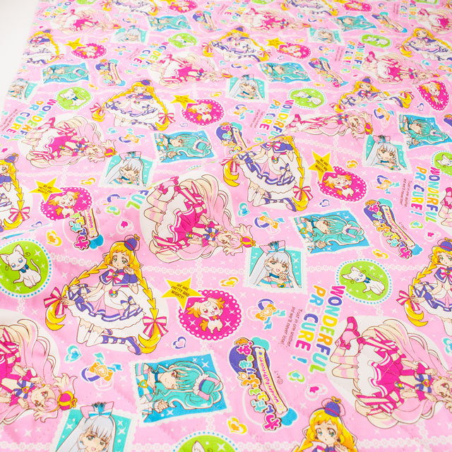 生地 わんだふるぷりきゅあ!/キルティング(AQ9100) 32A.ピンク 09Ae12_