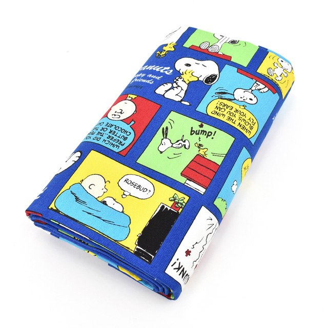 生地 PEANUTS/ピーナッツ SNカラーコミック/オックス 約109cm×100cm 1枚入り(774653) BO.ブルー 99Zz99_