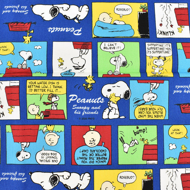 生地 PEANUTS/ピーナッツ SNカラーコミック/オックス 約109cm×100cm 1枚入り(774653) BO.ブルー 99Zz99_