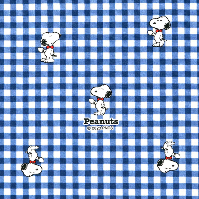 生地 PEANUTS/ピーナッツ スヌーピー SNギンガム/シーチング(814052) BLS.ブルー 99Zz99_