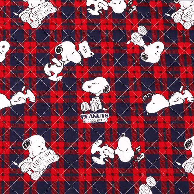 生地 PEANUTS-ピーナッツ- スヌーピー SNチェック/キルティング(814083) RNBQ.レッド 99Zz99_