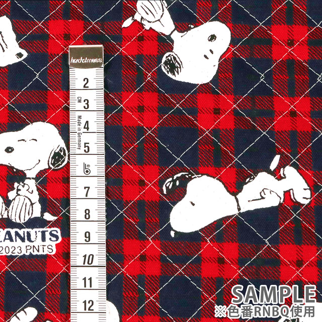 生地 PEANUTS-ピーナッツ- スヌーピー SNチェック/キルティング(814083) RNBQ.レッド 99Zz99_