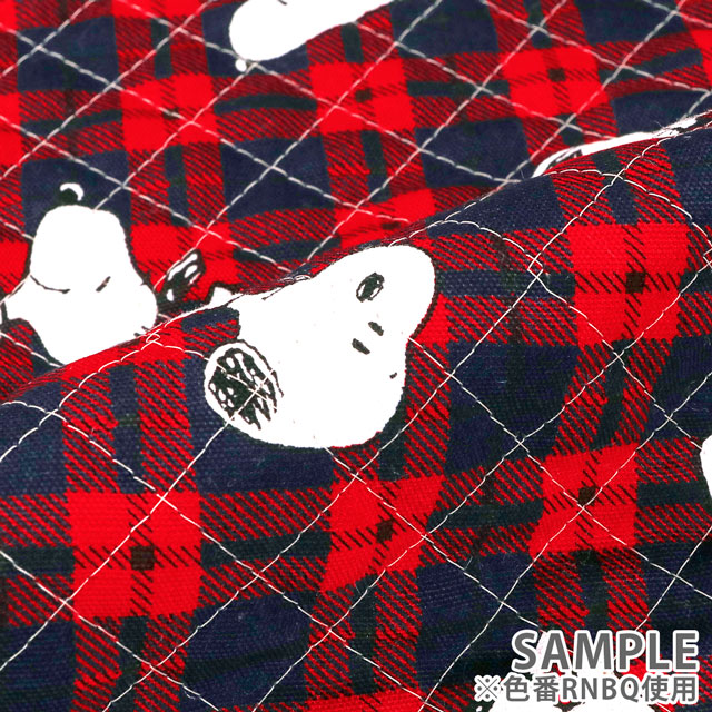 生地 PEANUTS-ピーナッツ- スヌーピー SNチェック/キルティング(814083) RNBQ.レッド 99Zz99_