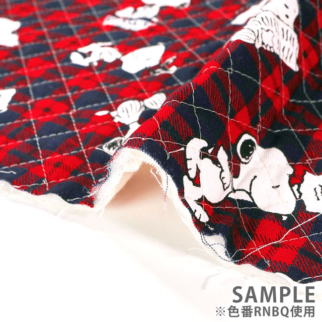 生地 PEANUTS-ピーナッツ- スヌーピー SNチェック/キルティング(814083) RNBQ.レッド 99Zz99_