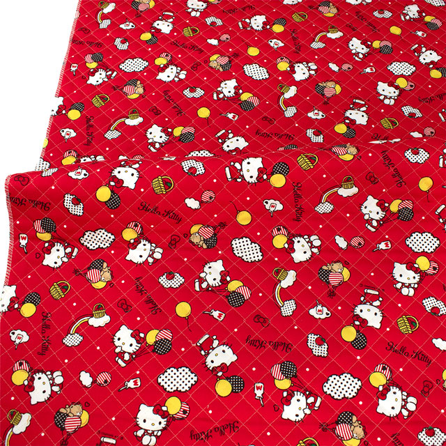 生地 ハローキティ KTドットバルーン/キルティング(823627) RQ.レッド 09Bi20_
