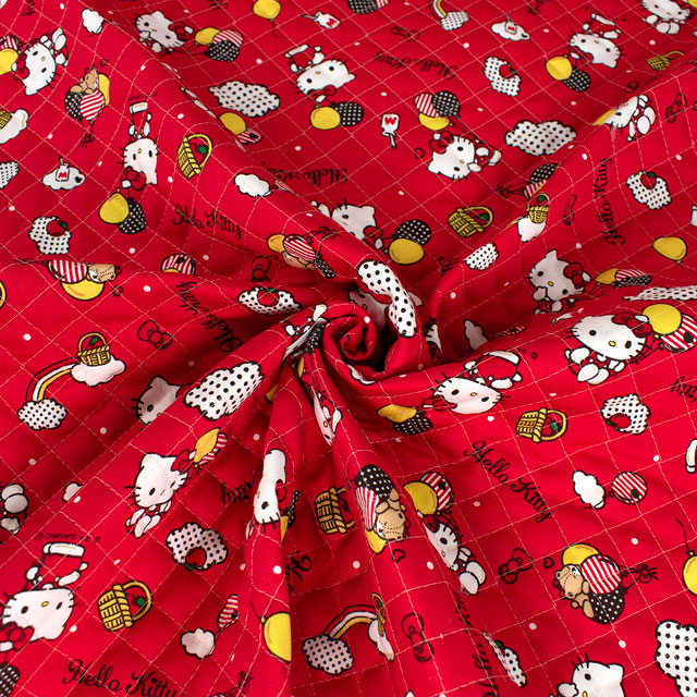 生地 ハローキティ KTドットバルーン/キルティング(823627) RQ.レッド 09Bi20_