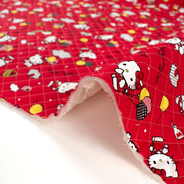 生地 ハローキティ KTドットバルーン/キルティング(823627) RQ.レッド 09Bi20_