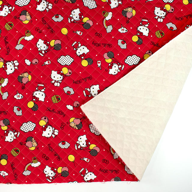 生地 ハローキティ KTドットバルーン/キルティング(823627) RQ.レッド 09Bi20_