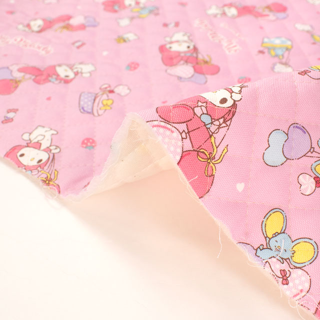 生地 マイメロディ MMハートバルーン/キルティング(823689) PQ.ピンク 09Bi20_