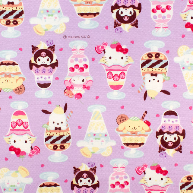 生地 サンリオキャラクターズ ミックスパフェ/オックス(830434) MO.ラベンダー 09Ae99_