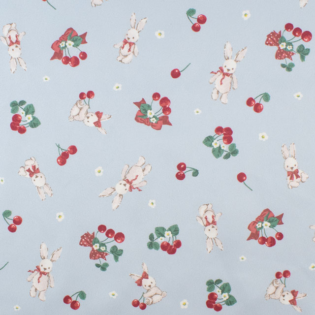 生地 クラシカルモダン ラビットチェリー/ツイル(CMOF-77) BLGRY.ブルーグレー 09Ae99_