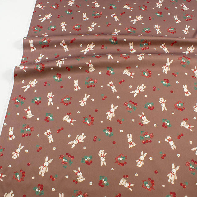 生地 クラシカルモダン ラビットチェリー/ツイル(CMOF-77) BR.ブラウン 09Ae99_