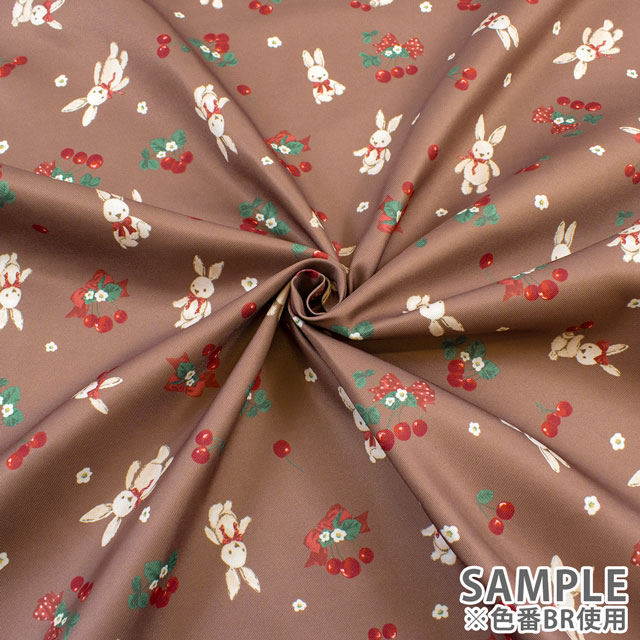 生地 クラシカルモダン ラビットチェリー/ツイル(CMOF-77) BLGRY.ブルーグレー 09Ae99_