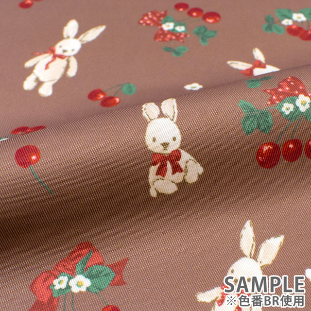 生地 クラシカルモダン ラビットチェリー/ツイル(CMOF-77) BLGRY.ブルーグレー 09Ae99_