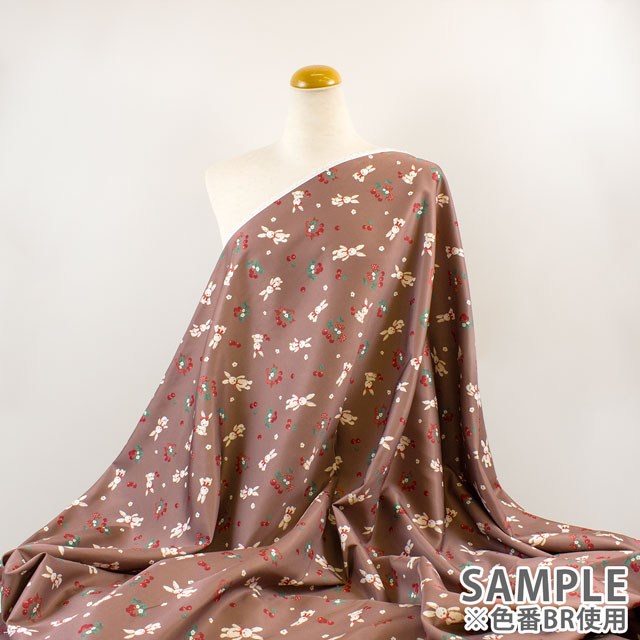 生地 クラシカルモダン ラビットチェリー/ツイル(CMOF-77) BLGRY.ブルーグレー 09Ae99_