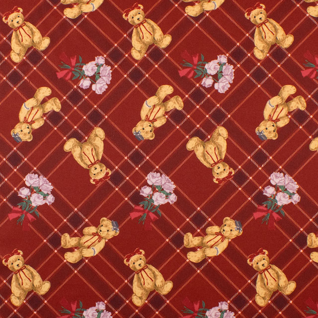 生地 クラシカルモダン あこがれくま/ツイル(CMOF-78) R.レッド 09Ae99_
