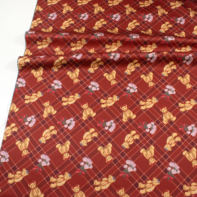 生地 クラシカルモダン あこがれくま/ツイル(CMOF-78) R.レッド 09Ae99_