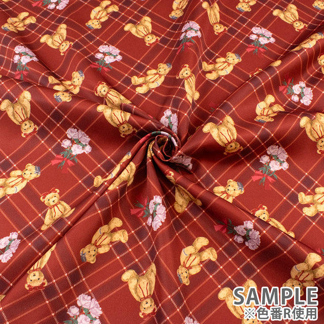 生地 クラシカルモダン あこがれくま/ツイル(CMOF-78) R.レッド 09Ae99_