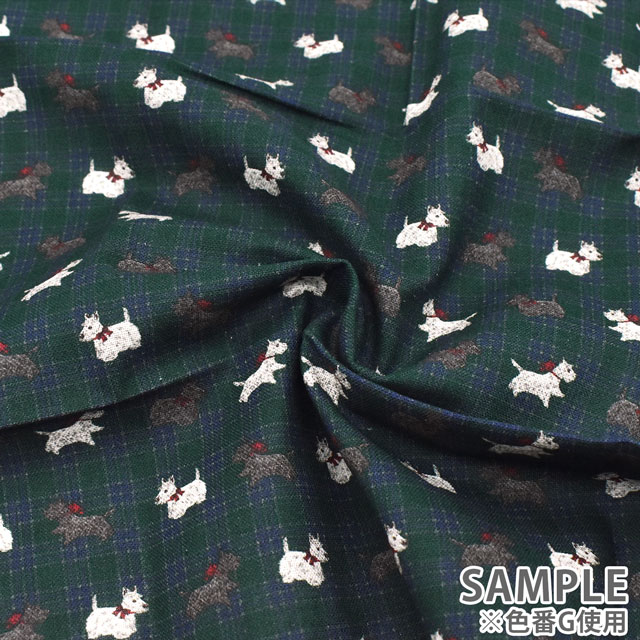 カットクロス ラシックドール クラシカルモダン テリアチェック ミニカットクロス/シーチング(CMOF-07MC) G.グリーン 06Ab99_