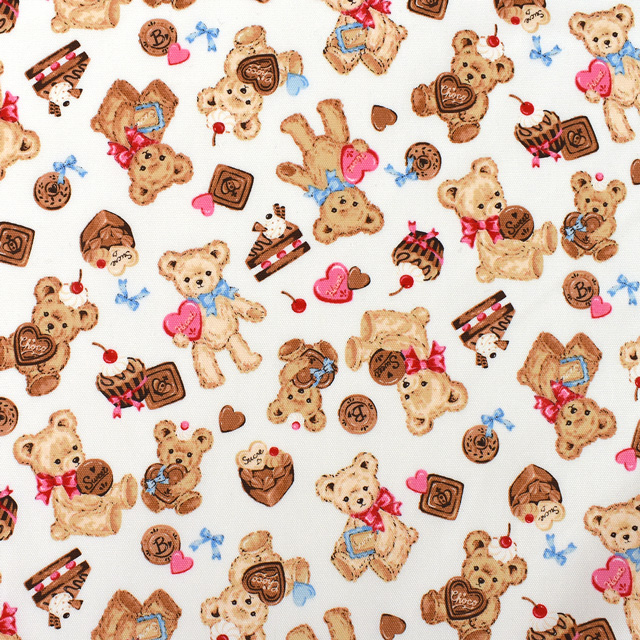 生地 クラシカルモダン ベアスイーツ/オックス(CMOF-71) OW.オフホワイト 99Zz99_