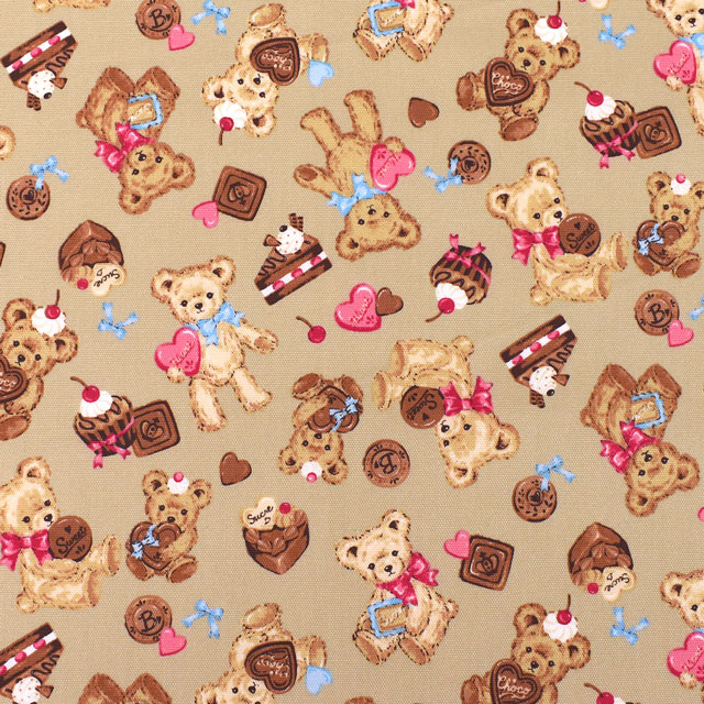 生地 クラシカルモダン ベアスイーツ/オックス(CMOF-71) BE.ベージュ 99Zz99_