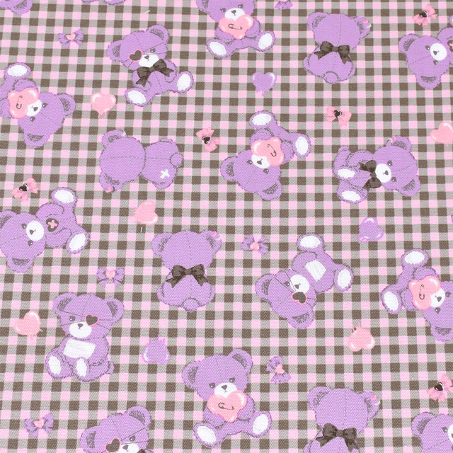 生地 クラシカルモダン 病みクマ/オックス(CMOF-73) VP.ピンク/バイオレット 99Zz99_