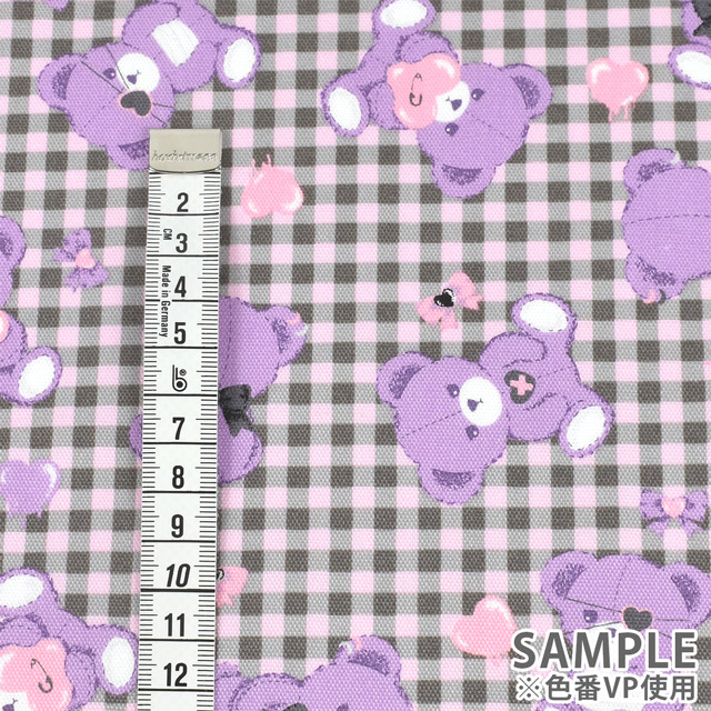 生地 クラシカルモダン 病みクマ/オックス(CMOF-73) VP.ピンク/バイオレット 99Zz99_
