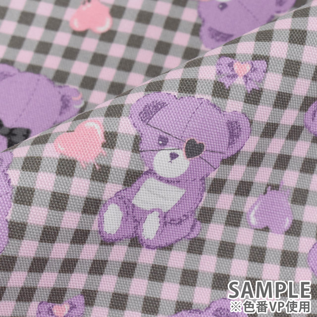生地 クラシカルモダン 病みクマ/オックス(CMOF-73) VP.ピンク/バイオレット 99Zz99_