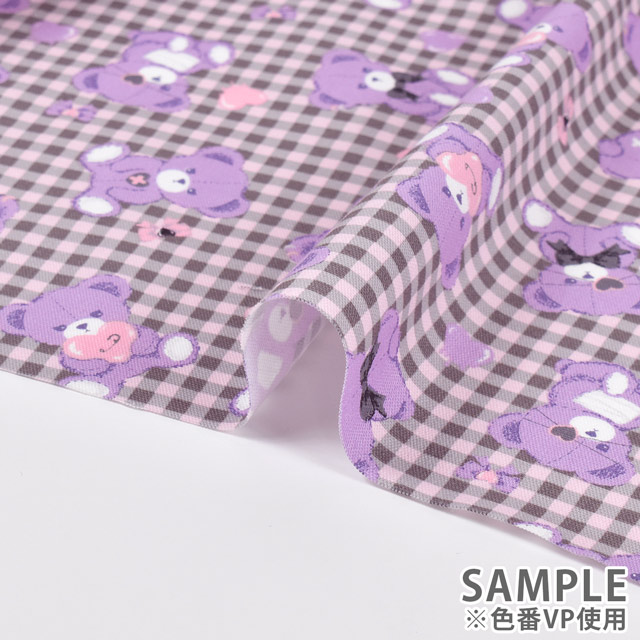 生地 クラシカルモダン 病みクマ/オックス(CMOF-73) VP.ピンク/バイオレット 99Zz99_