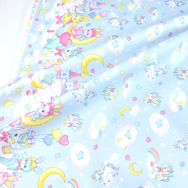 生地 クラシカルモダン 夢うさぎ/オックス(CMOF-75) BL.ブルー 09Ae99_