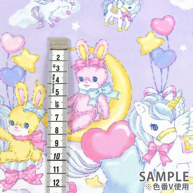 生地 クラシカルモダン 夢うさぎ/オックス(CMOF-75) BL.ブルー 09Ae99_