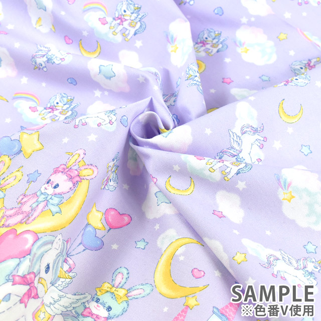 生地 クラシカルモダン 夢うさぎ/オックス(CMOF-75) BL.ブルー 09Ae99_