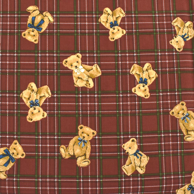 生地 クラシカルモダン ベアチェック/コーデュロイ（CMOF-56） R.レッド 99Zz99_