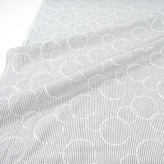 生地 綿ストライプ地エンブレース(AL1214) 2.ブラック 10Ac04_