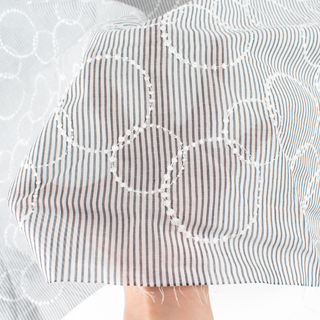 生地 綿ストライプ地エンブレース(AL1214) 2.ブラック 10Ac04_