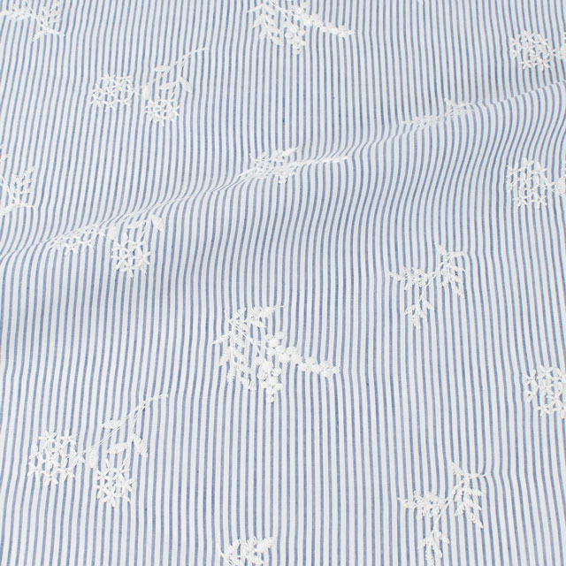 生地 綿ストライプ地エンブレース(AL1213) 1.ブルー 10Ac04_