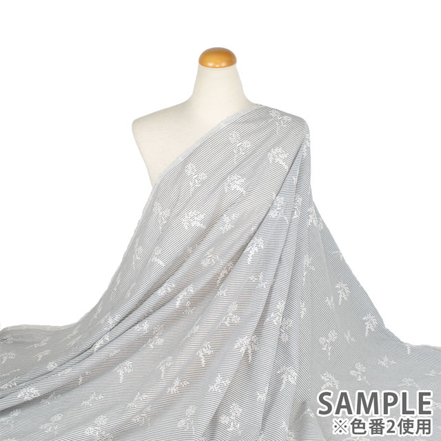 生地 綿ストライプ地エンブレース(AL1213) 1.ブルー 10Ac04_