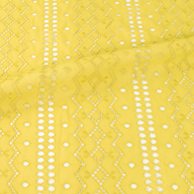 生地 綿エンブレース 幾何学模様(AL1208) 50.イエロー 10Ac04_