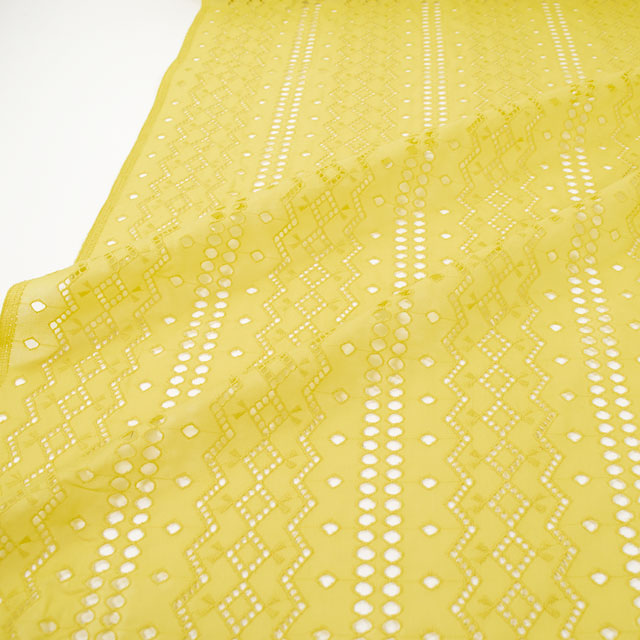 生地 綿エンブレース 幾何学模様(AL1208) 50.イエロー 10Ac04_