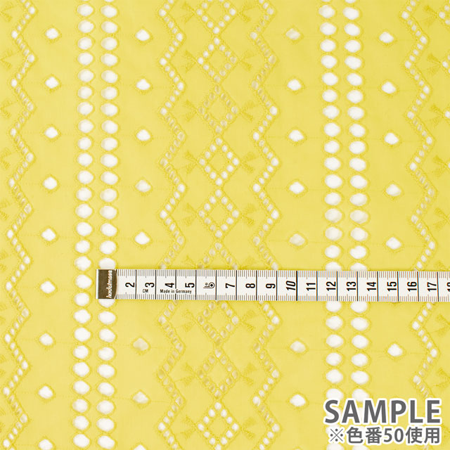 生地 綿エンブレース 幾何学模様(AL1208) 50.イエロー 10Ac04_